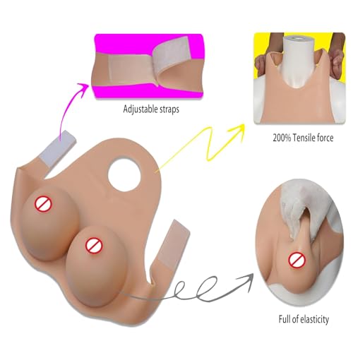 Image of Silicone Breasts Forms, Silicone Fake Breastplate B-G CUP Silicone Filled Fake Boobs for Crossdressers Drag Queen