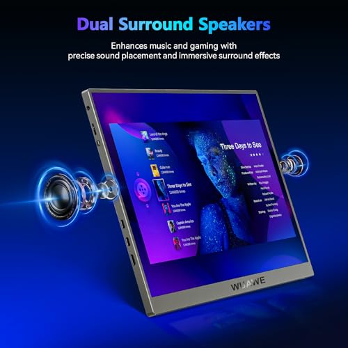 Image of WUAWE 120Hz Portable Monitor, 100% sRGB 16 Inch Portable Gaming Monitor with Built-in Stand, HDR and Freensync, External USB C Monitor for Laptop, PC, Phone, Switch and PS5 (Silver)