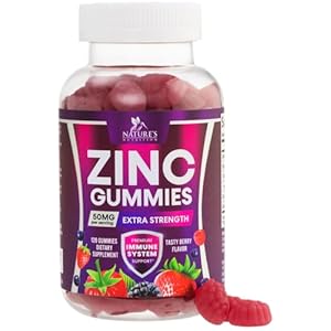 Zinc Gummies 50mg – Bone Skin & Immune Support Health Gummy & Premium Antioxidant Chewable for Adults – High Absorption Vegan, Gluten Free Zinc Supplements Vitamin – Tasty Berry Flavor – 120 Gummies