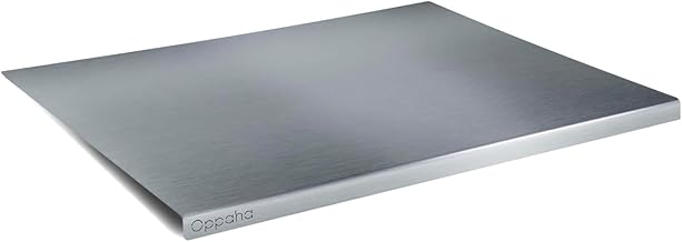 Oppaha - Kitchen Pastry Board in Stainless Steel - Pastry Board for Kneading and Processing Dough - Durable and Hygienic Worktop - 1.5 mm Extraspessor - 80 x 50 cm