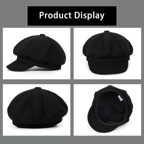 Kids Girls Wool Beret Newsboy Cap - Classic Cabbie Hat French Beret Pageboy Hat for Toddler Boys 2-7 Y4