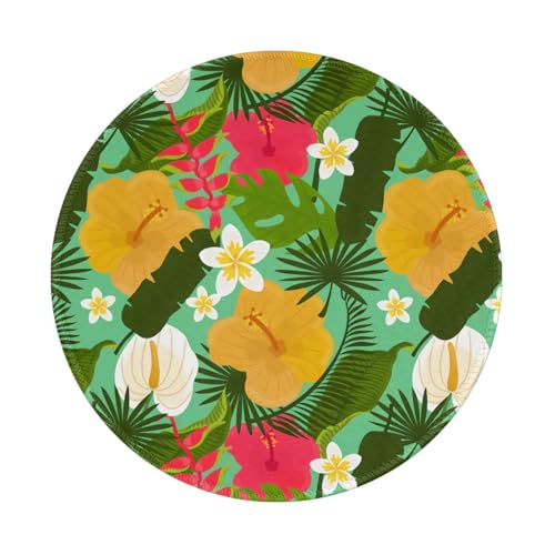 Alfombrilla De Ratón Flor Hawaiana Colorida 3 Mouse Pad Antideslizante Alfombrilla De Escritorio Portátil Mousepad para Pc Ordenador Hogar 20X20 Cm