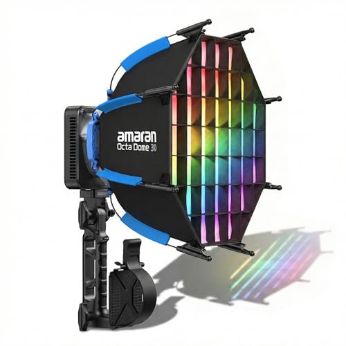 Image of Amaran Ray 120c RGB LED Monolight, 120W Full-Color COB Video Light with Octa Dome 30 Softbox, USB-C PD Power, IP54 Weatherproof, OmniColor Engine, 2,300K-10,000K, App /NFC Control, Bowens Mount