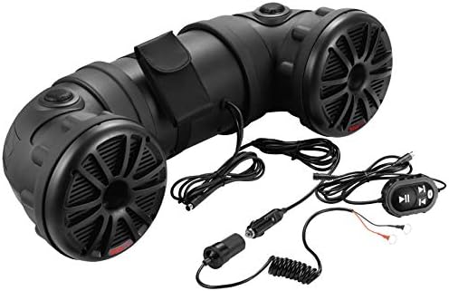 BOSS Audio Systems ATV25B ATV UTV Sound System - 6.5 Inch Speakers, 1.5 Inch Tweeters, Full Range, IPX5 Weatherproof, Bluetooth Remote, Built-in Amplifier, Golf Cart Compatible