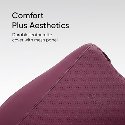 Image of Frido Premium Car Comfort Bundle with Memory Foam Neck Rest, Lumbar Backrest and Wedge Seat Cushion Set of 3, Ergonomic Neck Back and Tailbone Support for Long Drives and Daily Commutes | Maroon