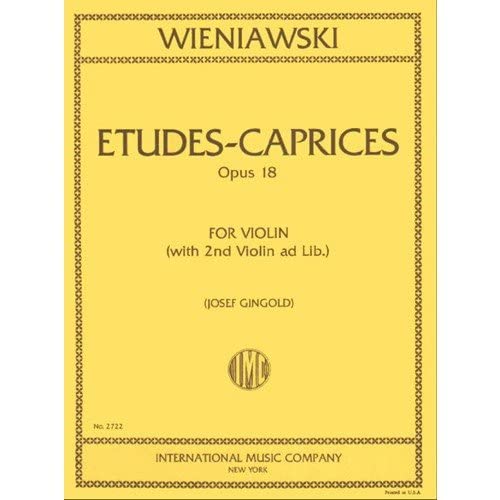 Wieniawski Henryk Etudes Caprices, Op. 18 Violin solo with optional 2nd Violin part - Josef Gingold      Sheet music