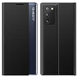 ☑️[Automatische Sleep/Wake Funktion]: Diese ultradünne hülle Samsung Galaxy A71 schutzhülle kann Versetzt Ihr Gerät beim Schließen automatisch in den Ruhezustand und schaltet es beim Öffnen wieder ein. Samsung Galaxy A71Gehäuse hat ein Smart-Fenster können Informationen anzeigen, ohne Hülle eröffnen zu haben.