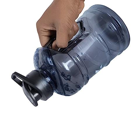Image of Zyro Pack of 2, Gallon Water Bottle 1.5L with Mixer Ball & Strainer | BPA-Free, 100% Leak-Proof Gym, Office, Travel, Sports & Running Bottle Large Capacity Sipper for Men & Women Black Combo