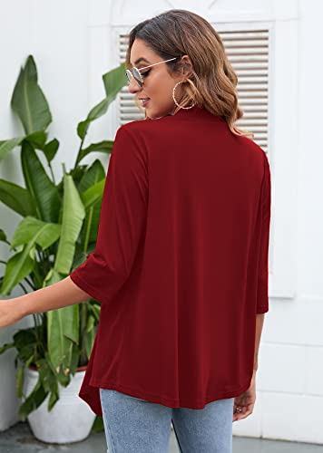 Image of Heymoments Women's Lightweight Open Front Cardigans 3 /4 Sleeve Casual Soft Drape Fall Cardigan S-2XL