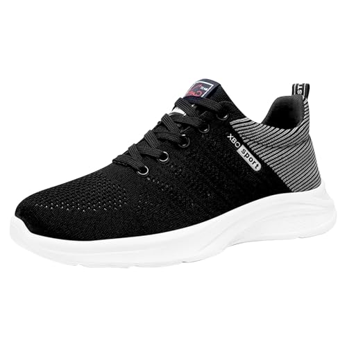 Aterproof - Zapatillas deportivas para hombre, a la moda, primavera y verano, parte inferior plana, malla ligera, transpirable, sin cordones, cómodas, color sólido, características simples: zapatillas