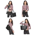 Women-Fashion-Synthetic-Leather-Handbags-Tote-Bag-Shoulder-Bag-Top-Handle-Satchel-Purse-Set-4pcs