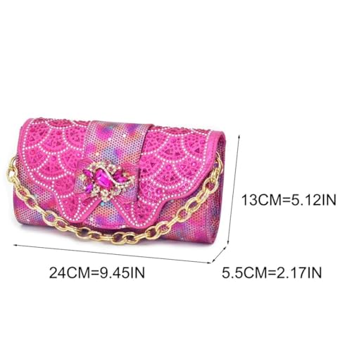 Women's Peep Toe Pump and Purse Set - Sparkly Crystal Party Shoes with Matching Clutch for Special Occasions3