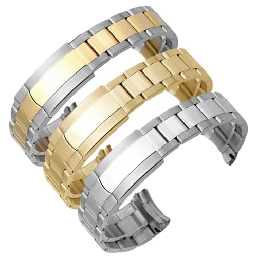 Bracelet montre acier brossé avec boucle pliante métal courbé - 3