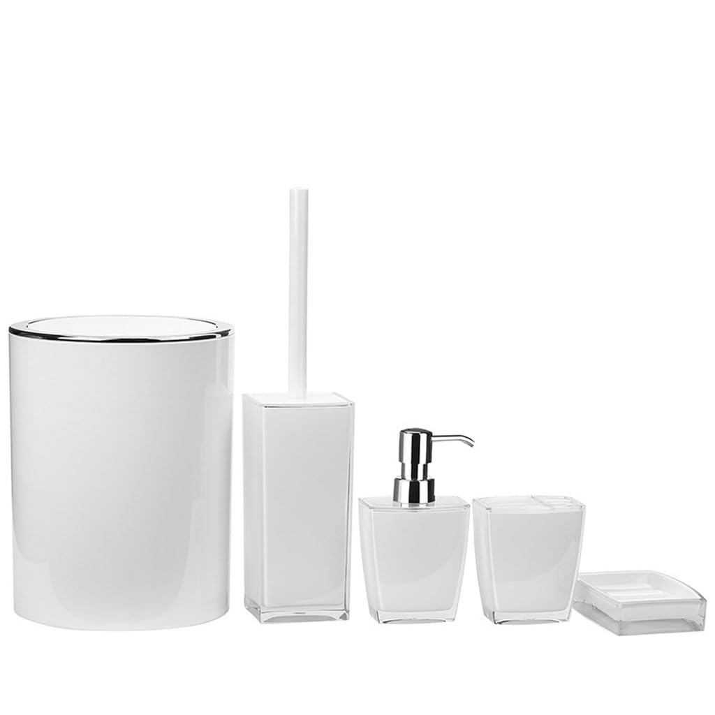 Bathroom Toiletries Body Wash Dispenser Toilet Brush Kit Set(E)