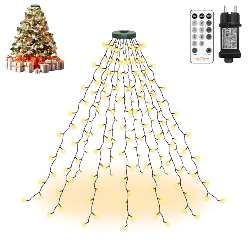 LED Weihnachtsbaumbeleuchtung mit Fernbedienung 20 HeiPard Lichterkette Weihnachtsbaum 1.5m, 180LED 12 Stränge...