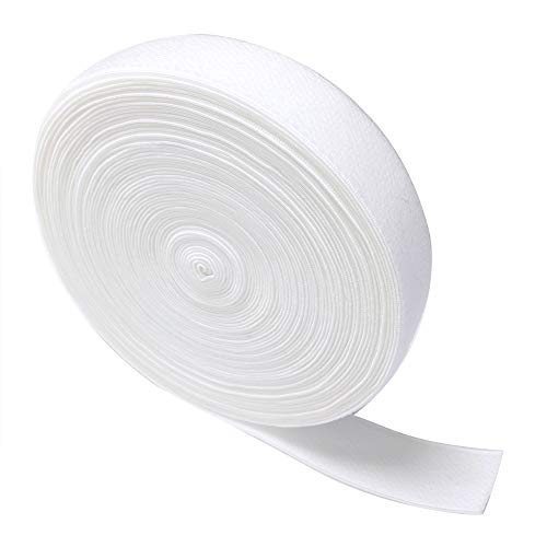 Krebs 12 Yards of Elastic Bands, Plush 2 Sides White Woven Latex Free 1" x 12 Yard Roll | Made in The USA