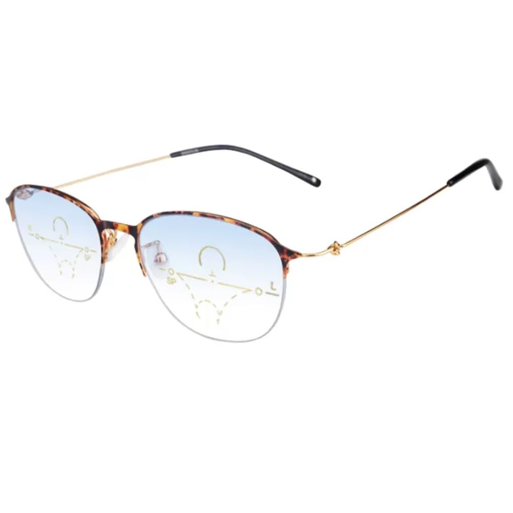 NILZA Femenino Moda Gafas De Lectura Media Montura Gafas Luz Azul Progresivo Multifocal Gafas De Presbicia Progresivas Gafas Presbicia 2.5 (Color : Tortoiseshell, Size : +1.25)