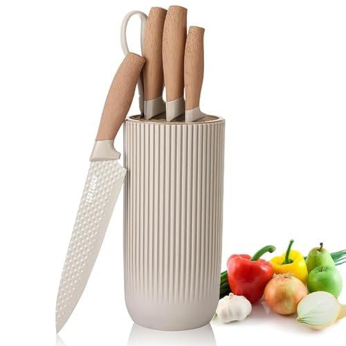 Kitchen Knife Set, Retrosohoo 6-Pieces Khaki Sharp...