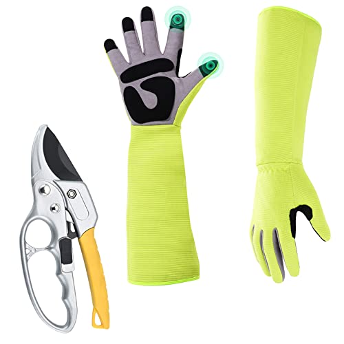 Tijeras de podar con guantes de jardinería miniatura 1