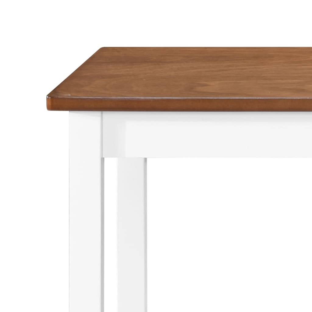 Tavolo Alto da Bar in Legno e MDF per Cucina, 108x60x91 cm | Mobile bar marrone e bianco per soggiorno e sala da pranzo, ideale anche come consolle per l'ingresso di casa.