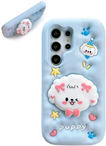 TUFTA Kawaii - Funda de silicona para Samsung Galaxy A14 con diseño de dibujos animados en 3D, con soporte y agarre, perfecta para niños, niñas, adolescentes y mujeres