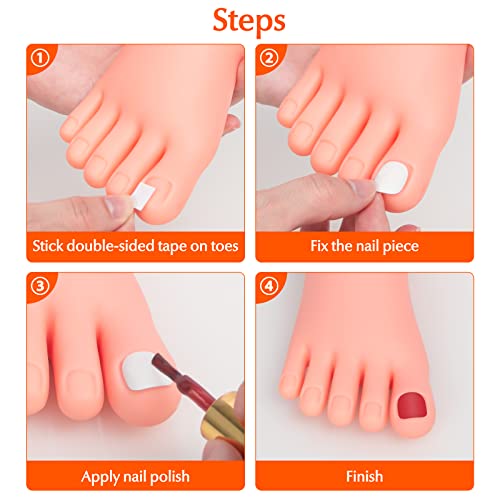 krofaue Practice Fake Foot Model 1 Pair Flexible Soft Silicone - Image 7