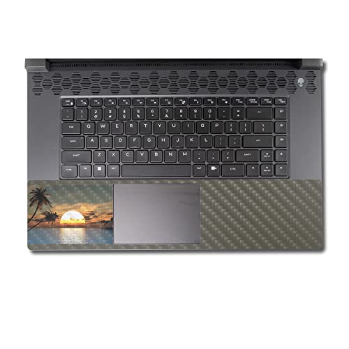 Image of MightySkins Carbon Fiber Skin Compatible with Alienware M17 R5 (2022) Full Wrap Kit - Tropical Sunset | Protective, Durable Textured Carbon Fiber Finish | Easy to Apply | Made in The USA