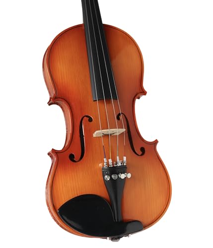 Image of MAJESTIC 4 /4 Hard Wood Violin complete Set, Pure Handcrafted comes with Hard Case, Perfect Balanced Premium Bow, Majestic Strings, Spare Maple Bridge and Rosin, ORANGE GOLD MJ101