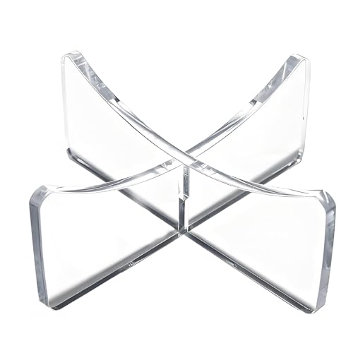 Aloimiki 4-Pack Acrylic Basketball Stand Display for Basketball Football Soccer Volleyball Rugby& Memorabilia. Clear Sports Ball Storage Holder Perfect for Home Office or Store.