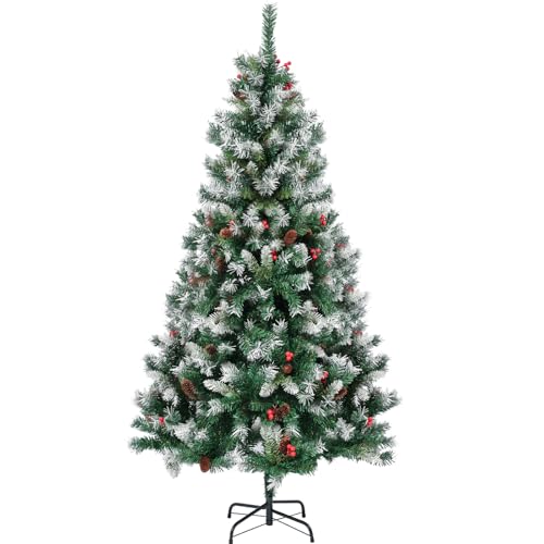 Künstlicher Weihnachtsbaum 180cm, EDWINENE 6ft Tannenbaum Künstlich mit...