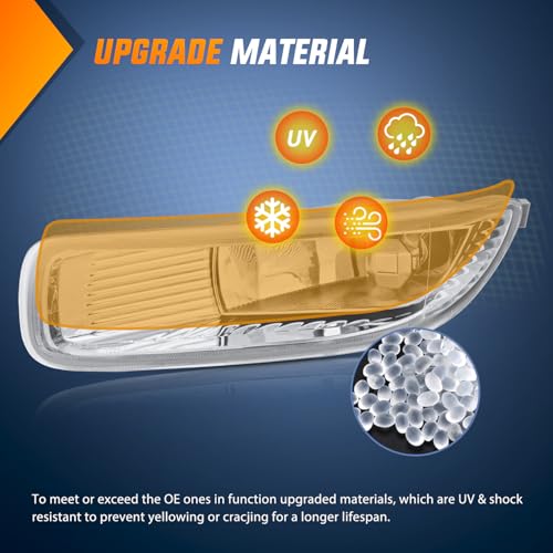 Image of Nilight Fog Lights Assembly Compatible with 2003 2004 Toyota Corolla w /H3 12V 55W Bulbs Clear Lens Driver and Passenger Side