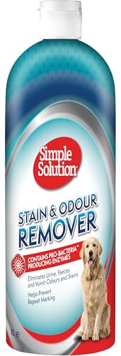 Simple Solution Removedor de Manchas y Olores para Perros, Limpiador Enzimático con Poder Limpiador Pro-Bacterias - 1 Litro