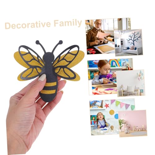 Sewroro Set de Vinilos Decorativos 3D Abeja 12 piezas miniatura 3