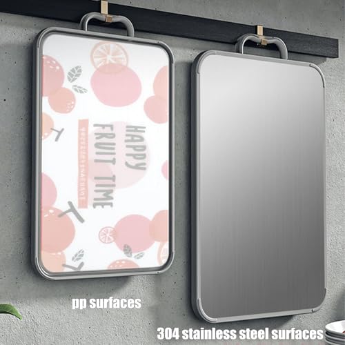 Planche à découper en acier inoxydable durable double face
