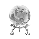 2.3 inch Glass World Globe Ball Crystal Sphere Paperweight for Home Office Desk Ornaments Nautical Decor