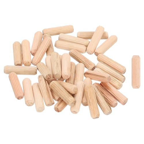 uxcell 150Pcs 1/3" x 1-1/6" Wooden Dowel Pins, Wood Dowels Rods, Furniture Woodworking Grooved Fluted Pin, Wooden Dowels Fluted for Craft, DIY Projects