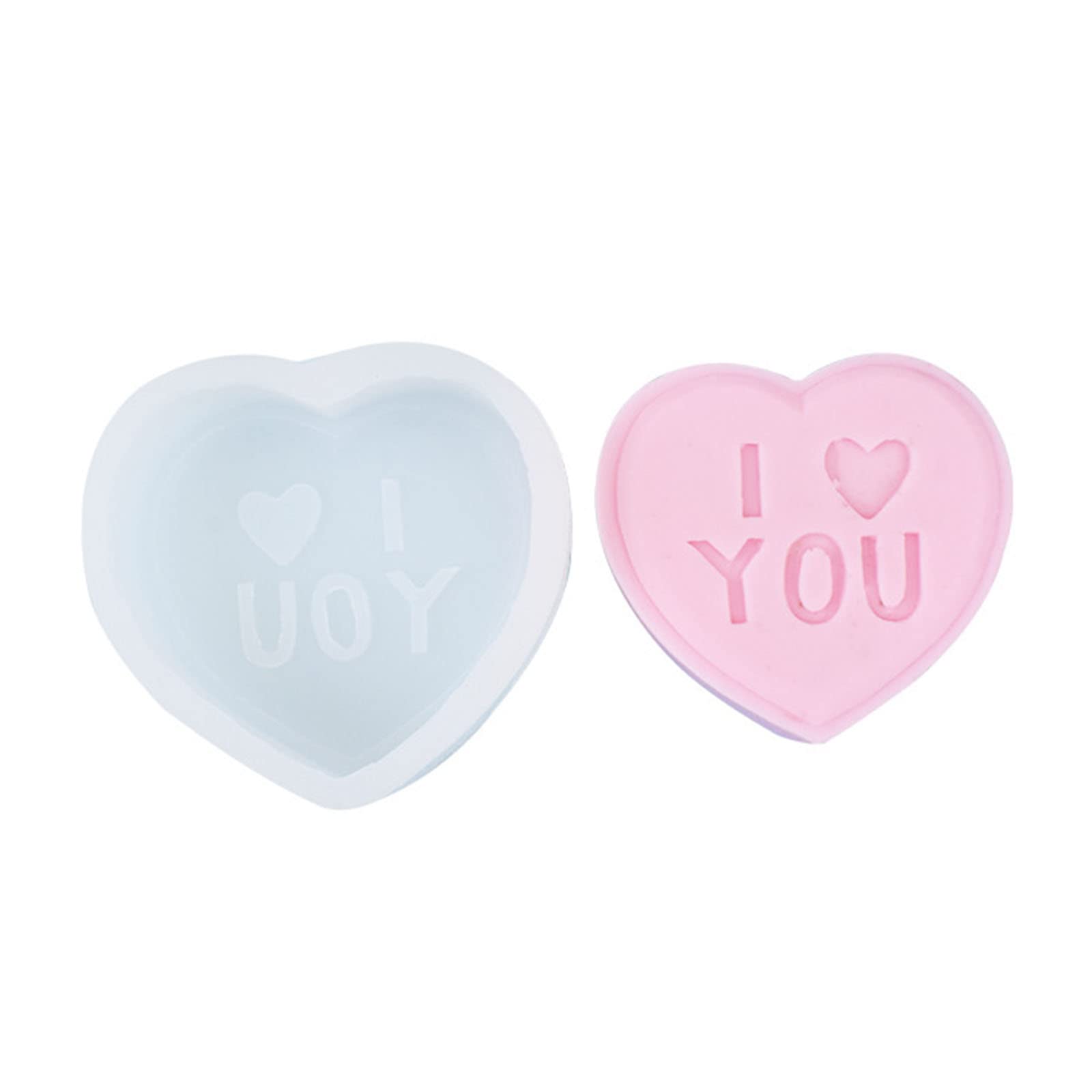 Xinsheinelry Day Heart Epoxy Resin Mold Non-stick Scented Silicone Mold Soap Plasters Table Ornament Epoxy Resin Molds Silicone Unique for Beginners