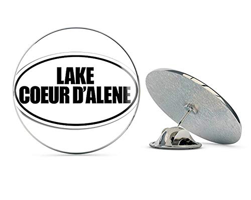 B/W Oval Coeur D'alene Lake (Idaho Kootenai City) Metal 0.75