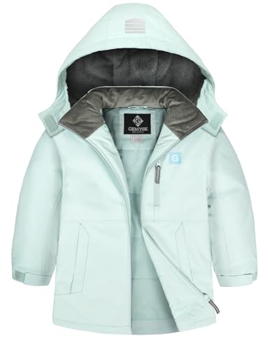 GEMYSE Kids Winter Jacket Waterproof Boys Girls Ski Jacket with Hood Windproof Warm Fall and Winter Outerwear