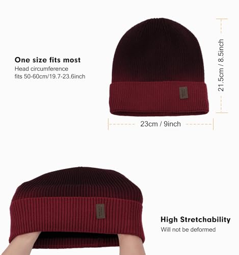 Image of Wmcaps Winter Beanie for Men Women, Fleece Lined Beanie Soft Warm Knit Hat Ski Stocking Cuffed Cap