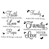 Gadpiparty Our Family Aufkleber Mit Familienzitaten Wandtattoos Mit Familienmotiven Für Heimdekoration Diy-klebeaufkleber Für Wohnzimmer Schreibtischdekoration Einzugsgeschenk