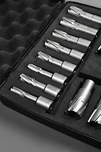 Jestuous JES-TCT-AC-13PCS Annular Cutter Set Carbide Tct 13 Pcs Jestuous 3/4 Inch Weldon Shank 1-3/8 Cutting Depth And Cutting Diameter From 1/2 To 1-1/8 Two Flat Bit thumb #5