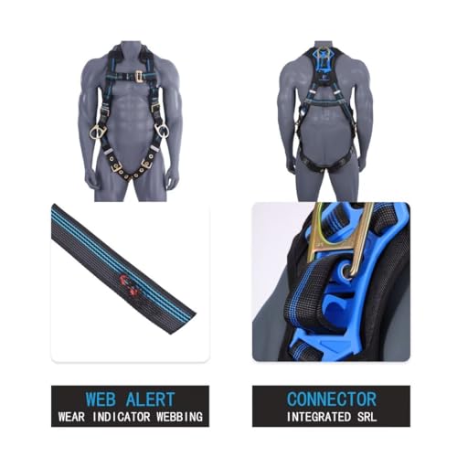 Image of Safety Harness Fall Protection,Fall Arrest Roofing Harness Safety Kit For Work Approved OSHA ANSI(M /L)