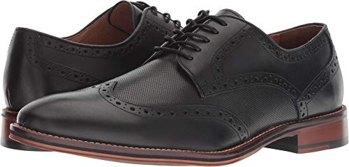 Image of Johnston & Murphy Conard Embossed Wingtip Black Italian Calfskin 9 M (D)