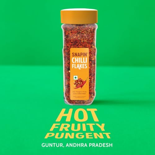 Image of SNAPIN Chilli Flakes 95 gm I Red Chilli Flakes I Bold & Spicy Crushed Red Chillies | All-Purpose Cooking & Garnishing | Crushed Chillies for Pizza, Pasta & Snacks | Spicy All-Purpose Garnish