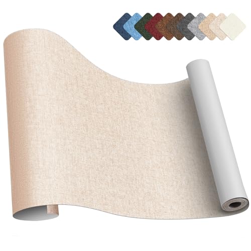 補修テープ 布 40 x 200cm リネン製 補修布シート ソファ 補修シート リネンパッチテープキット、椅子、枕、カーテン用ファブリックパッチテープ 米色