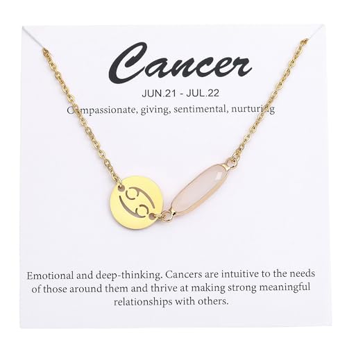 TGOLM 14k Gold Plated Cancer Sign June Birthstone Crystal Bracelet for Women Birthday Gift