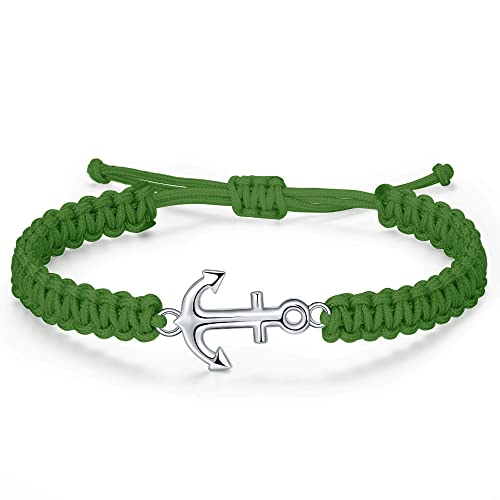 Pulsera ancla ajustable trenzada para hombre miniatura 1