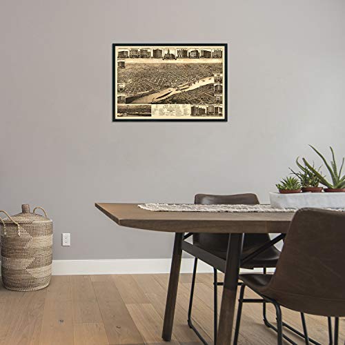 Historix Vintage 1883 Saint Paul Minnesota Map Poster - 24X36 Inch St Paul Minnesota Vintage Map - St Paul Minnesota Wall Art - Old St Paul Map - Mn State Capital - Ramsey County #TOP5