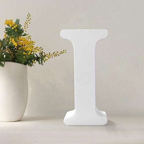 Wood Letters 4.3 Inch, White Unfinished Wood Letters for Graft, Wooden Letters for Wall Decor, Standing Letters for Bedroom, Home, Birthday, Party, DIY Graft (I)